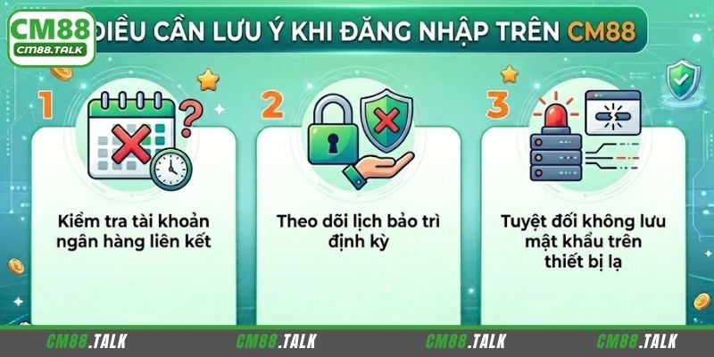 Lưu ý quan trọng để đăng nhập CM88 an toàn, không lỗi