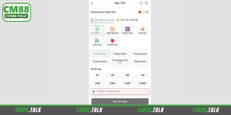Những điều cần biết khi nạp tiền tại CM88 tránh trục trặc