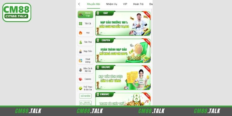 Sơ lược về hệ thống khuyến mãi CM88