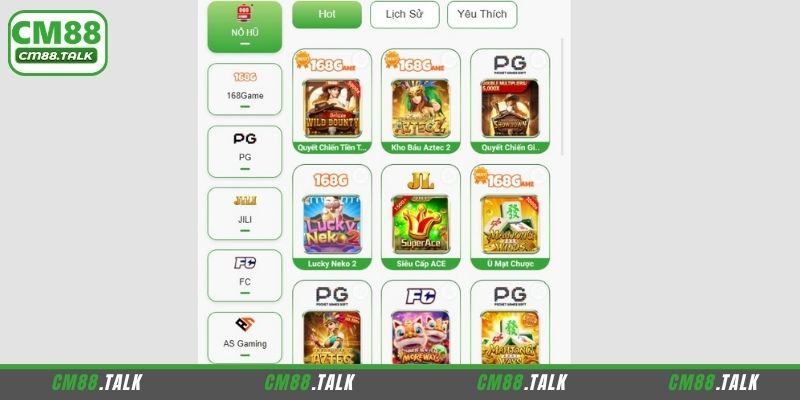 Top sảnh nổ hũ CM88 đáng chọn
